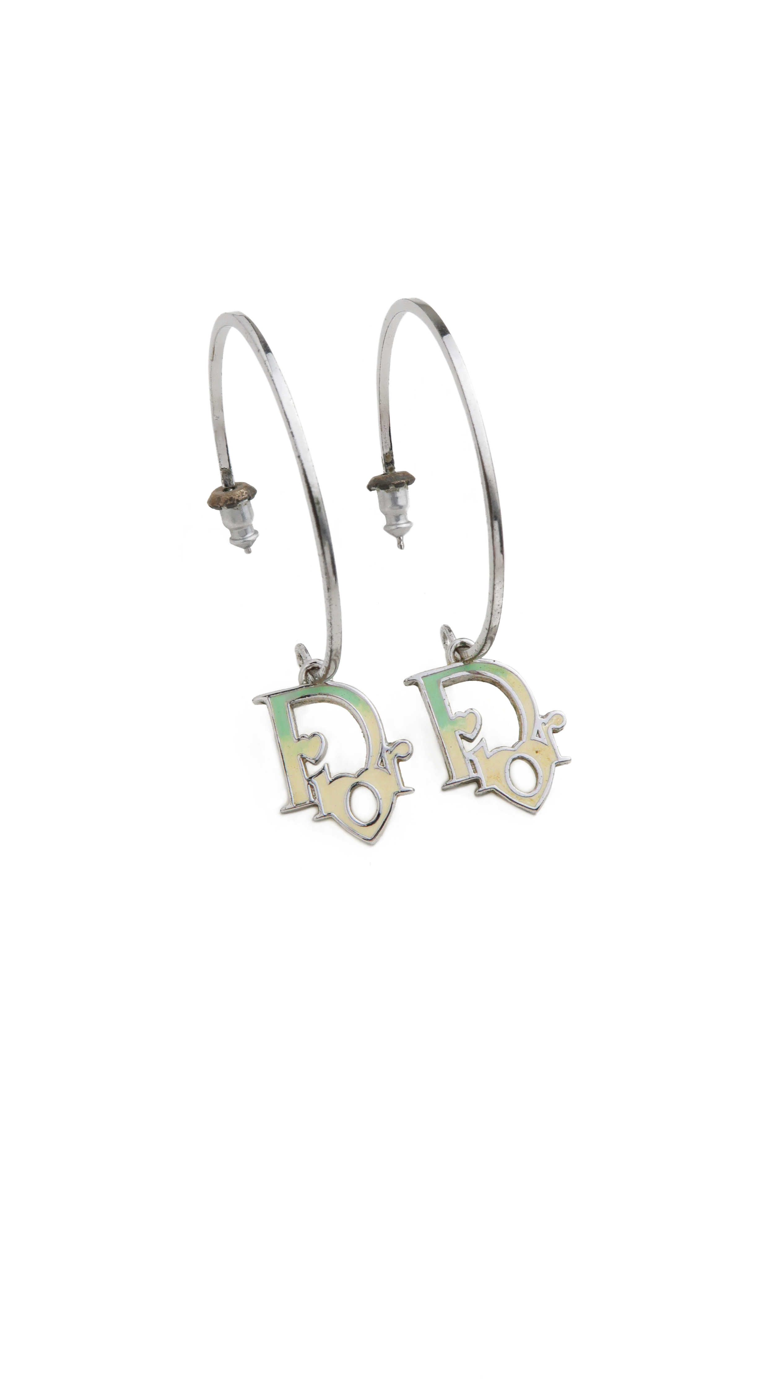 Authentic Vintage Dior Silver Logo Earrings — LUXE Reworked
